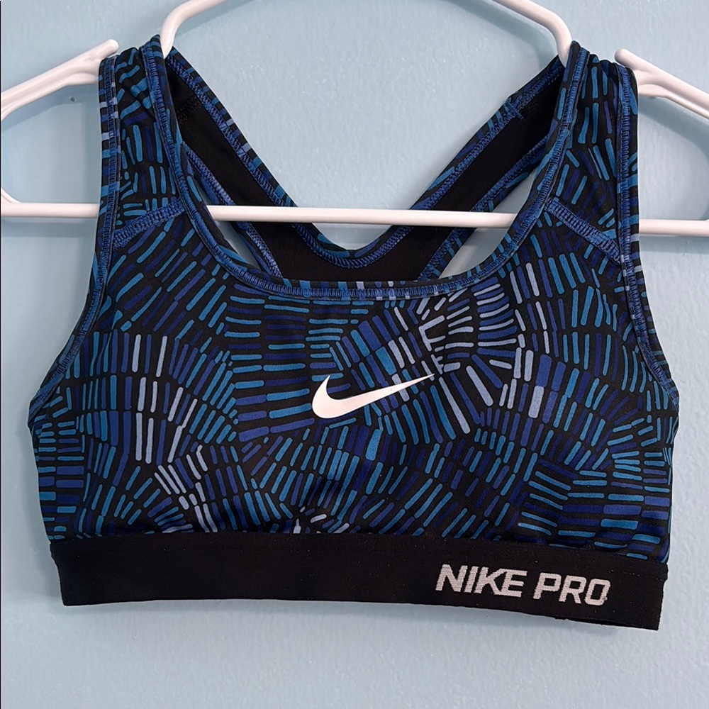 Nike Blue and Black Performance Sports Bra